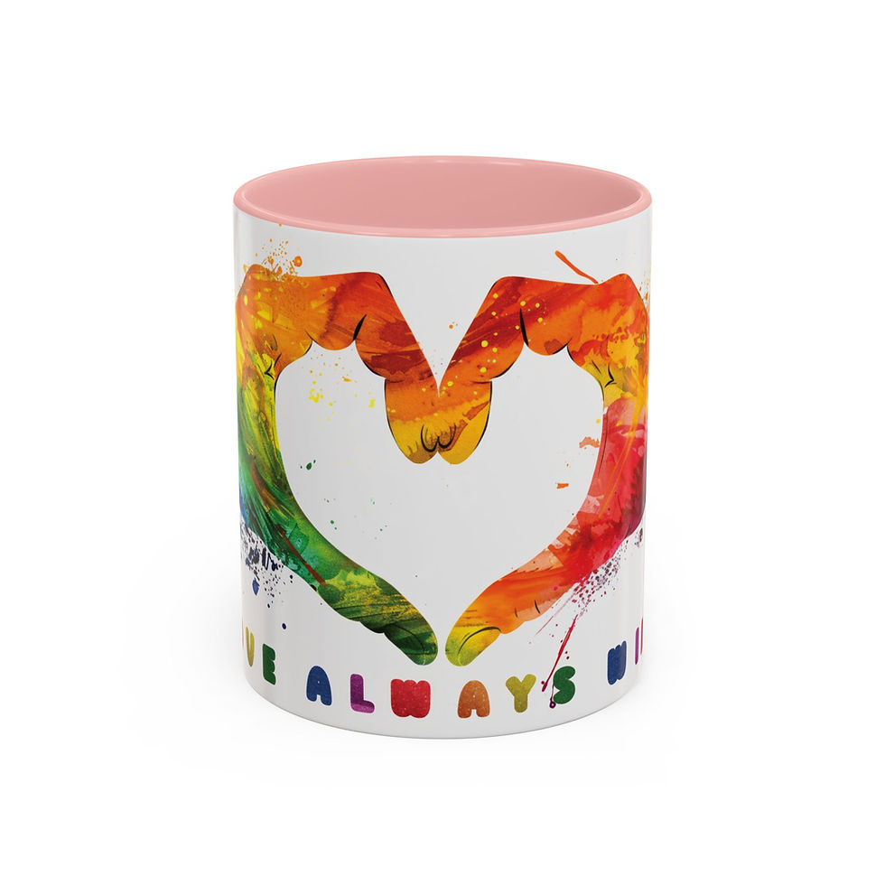 Thumbnail: Rainbow Heart Accent Coffee Mug - Celebrate Love Always Wins