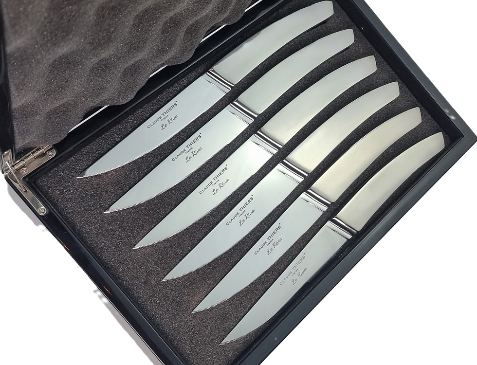 Coffret 6 couteaux CLAUDE THIERS® Plein manche Titane "Le Riva"