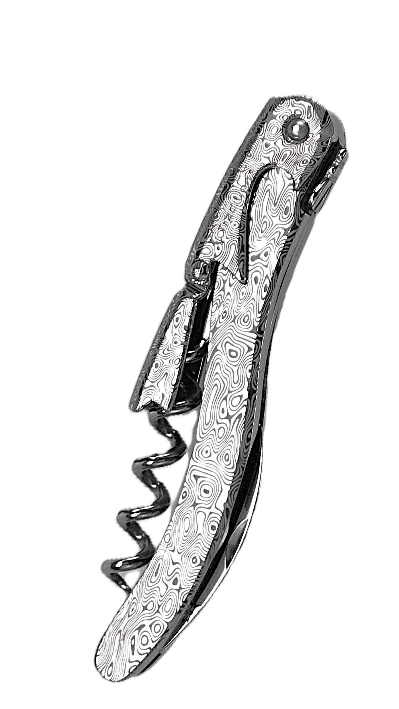 SOMMELIER DOUBLE LEVIER — INOX BRILLANT DECOR DAMAS