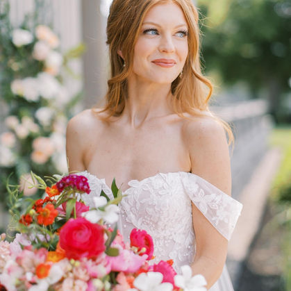 PA luxury wedding florist colorful bridal bouquet