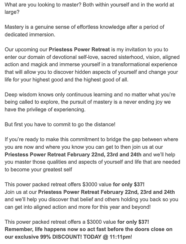 Priestess Power Copy 3.0