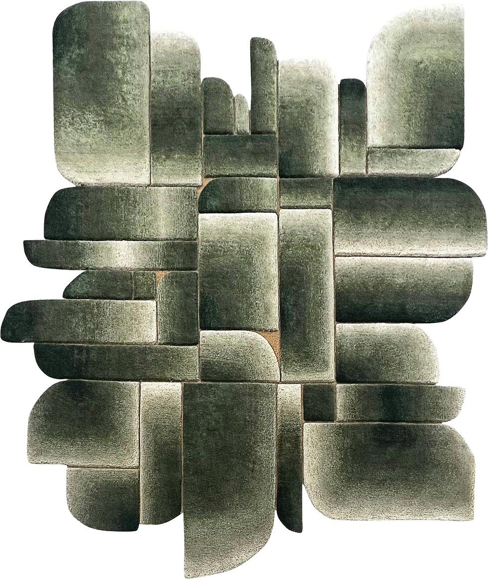 GREEN GEOMETRIC RUG