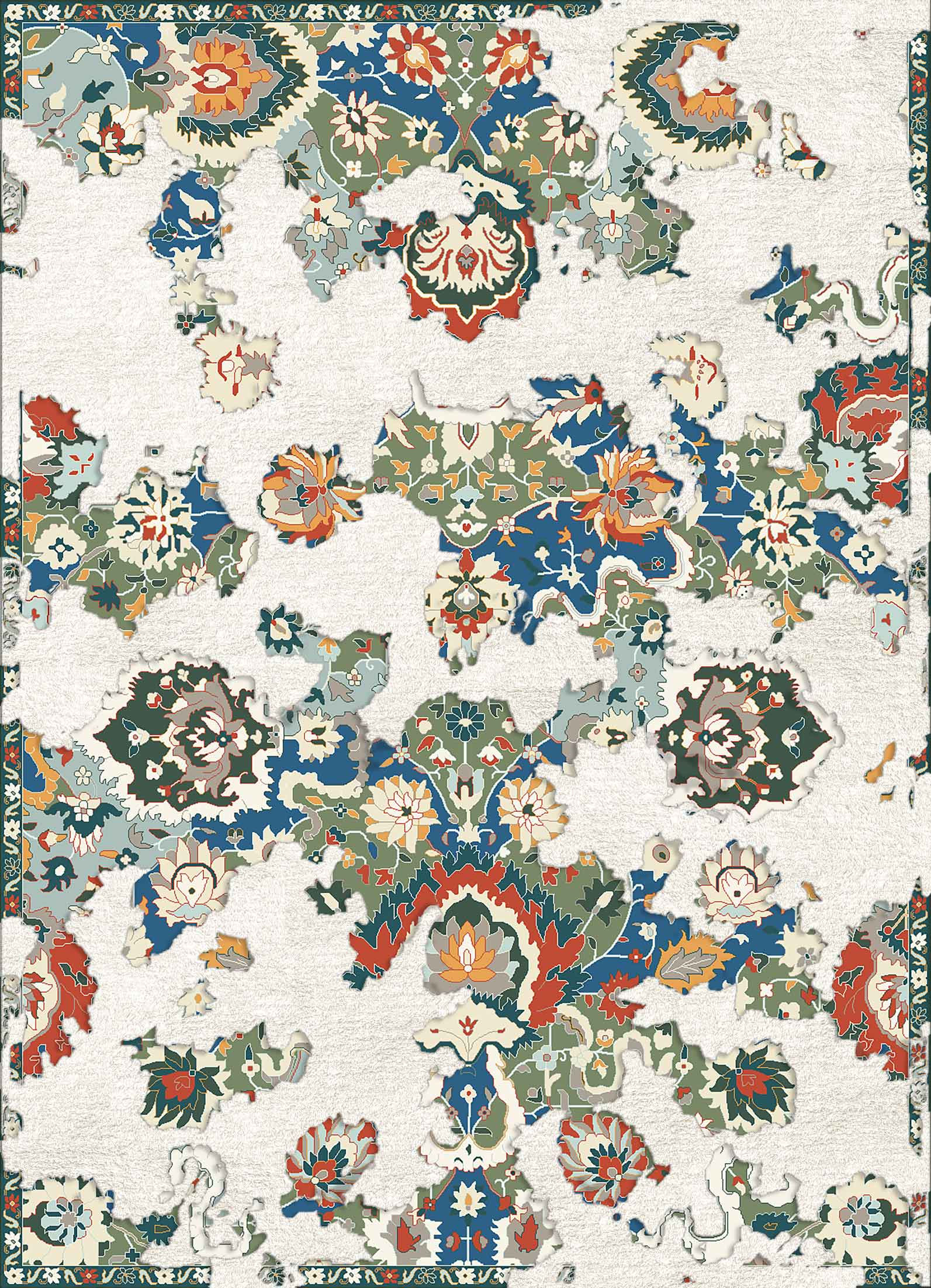 Antique Agra with Fur - 57359