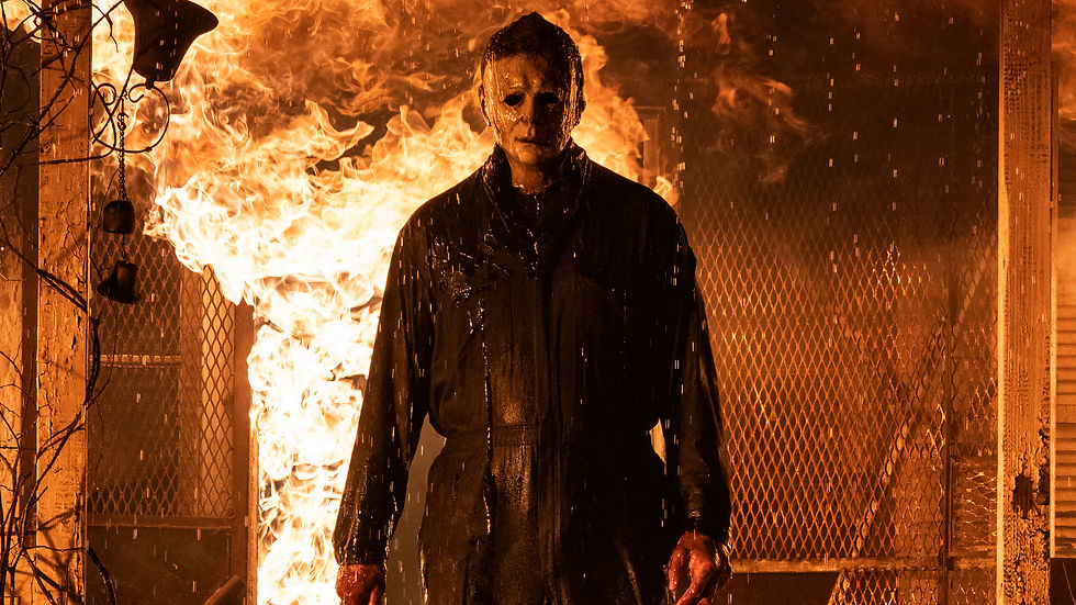 Halloween Kills Meyers burning