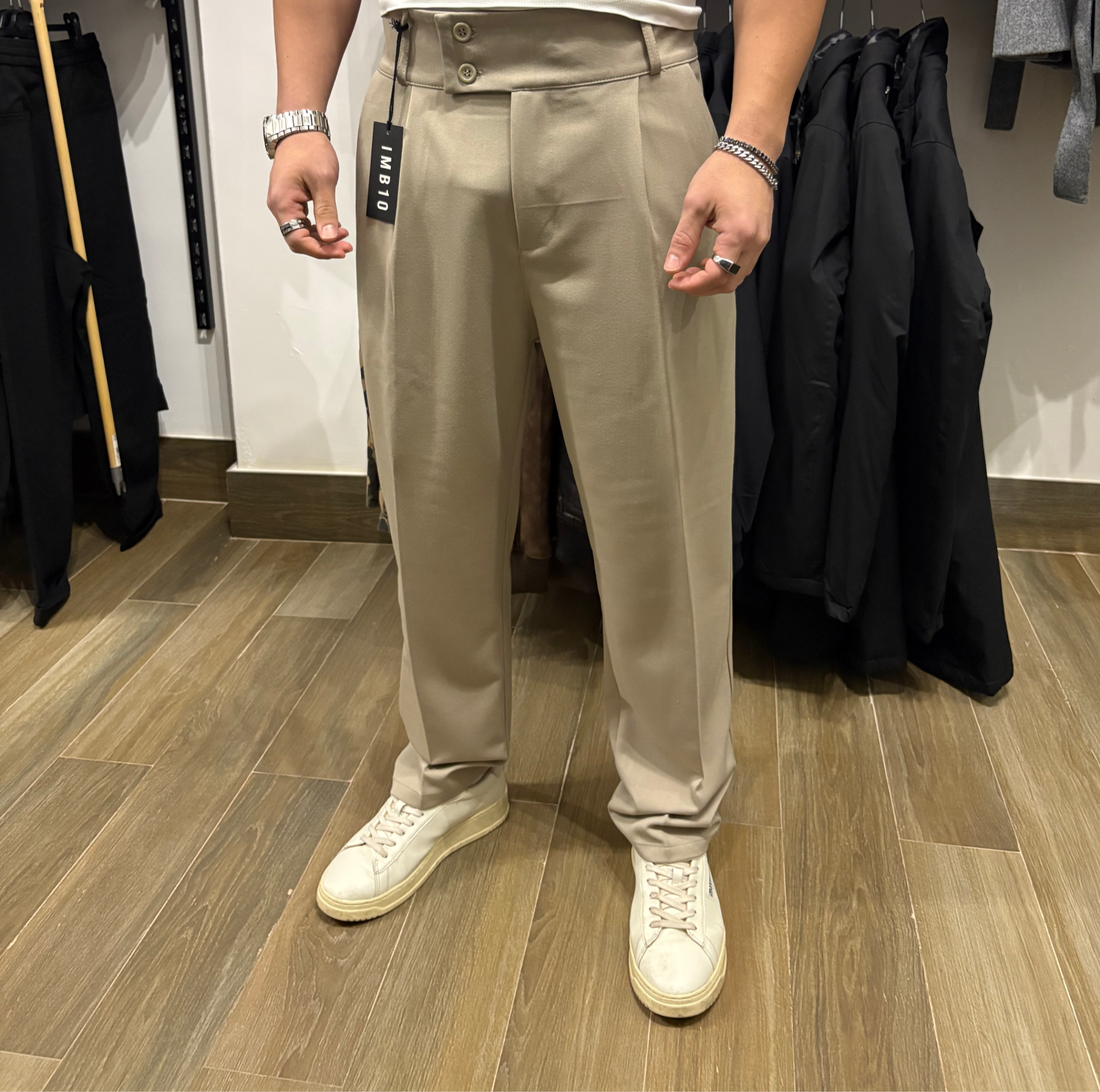 PANTALONE VITA ALTA BEIGE