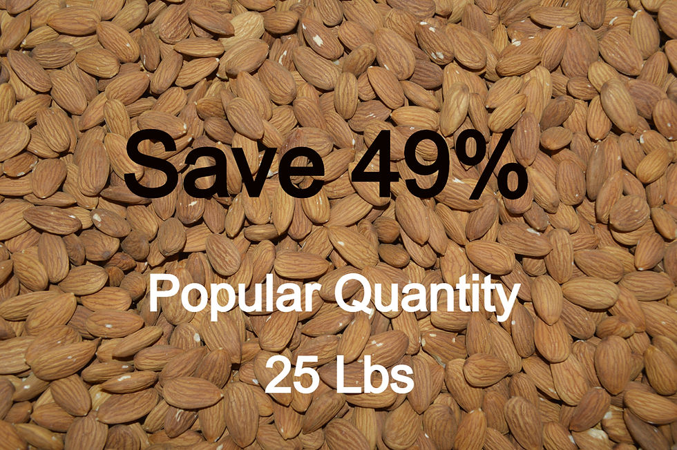 Shelled organic natural almonds