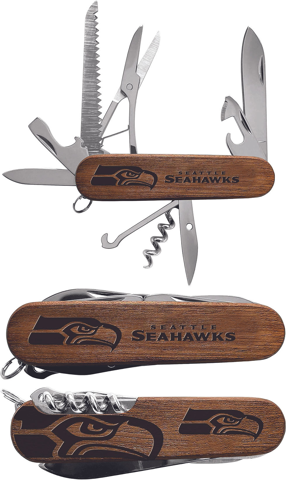 Seahawks Classic Pocket Multi-Tool - The Sports Vault™ - Wood & Stainless Steel
