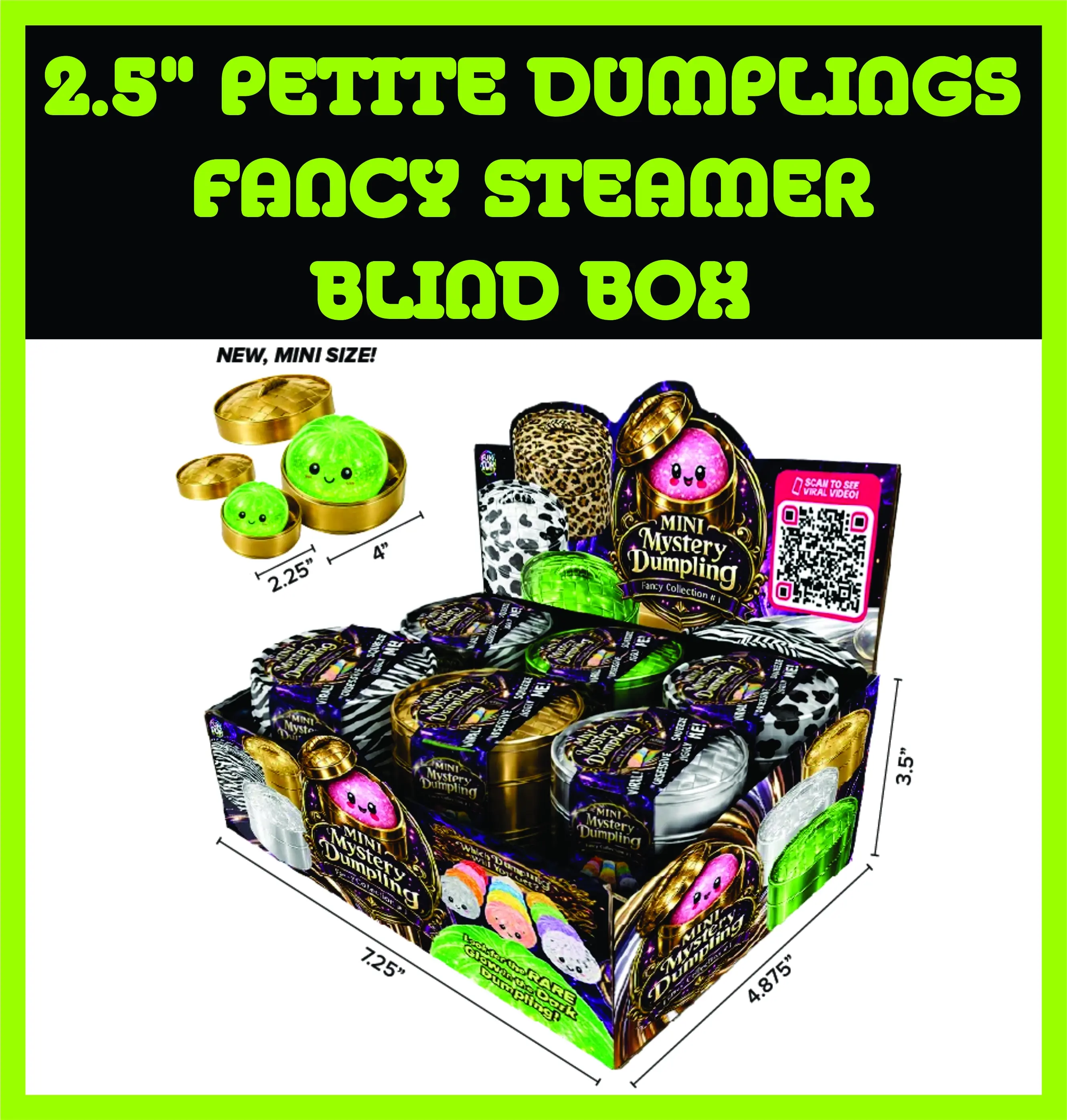 FunDoh™ 2.5” Petite Dumplings - Fancy Steamers - Blind Box - Displays of 12