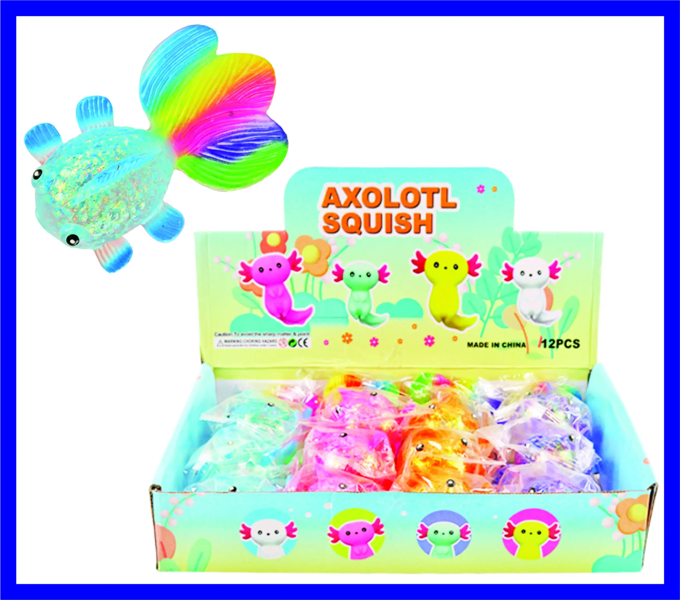 4.75” Sugar Dough Fish - Slow Release - Assorted Translucent Sparkle Colors