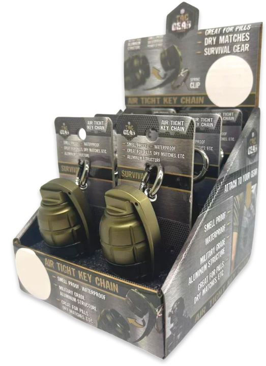 Thumbnail: TAC GEAR by Roughneck™ Air Tight Keychain - Grenade - Military Grade Aluminum