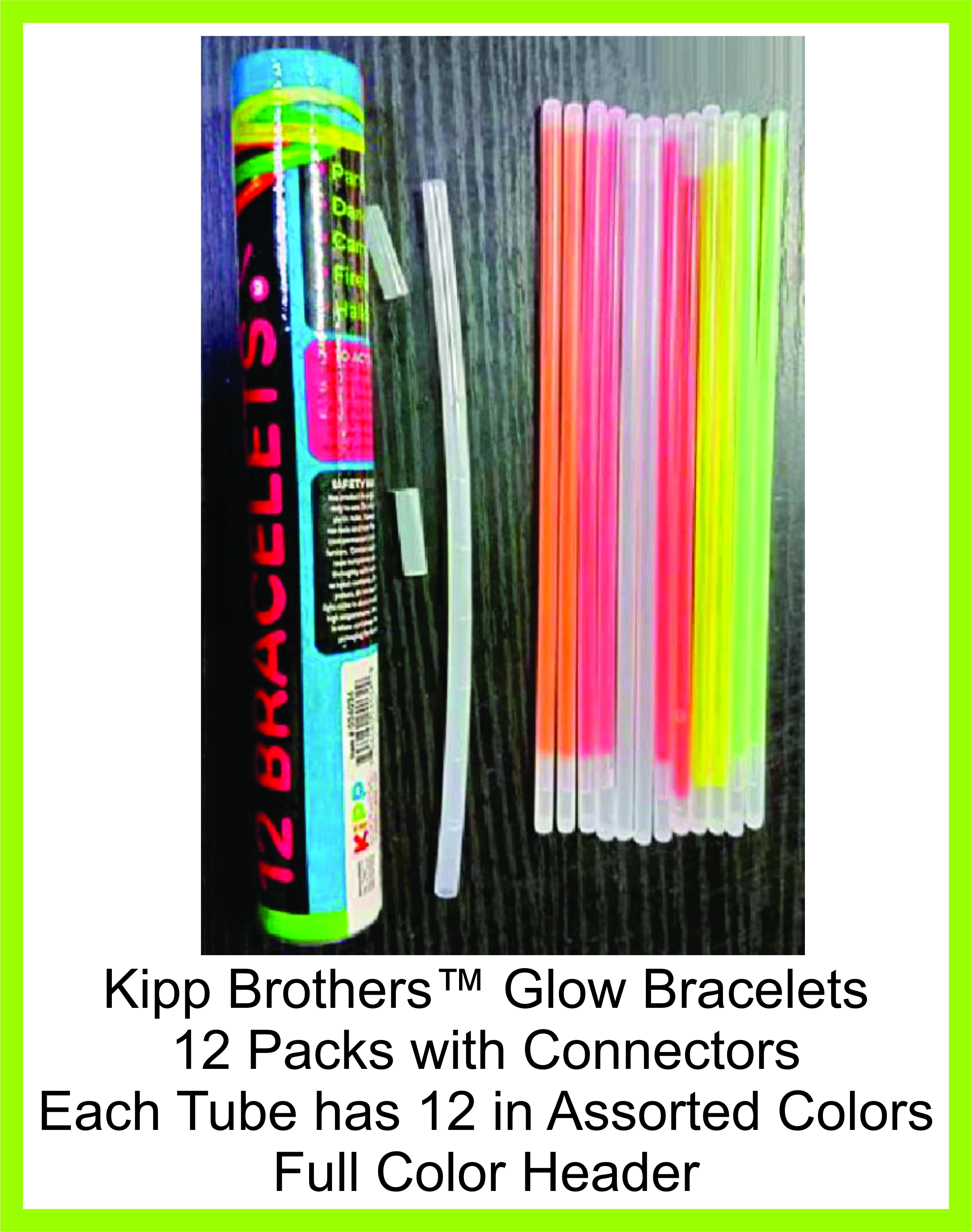 Kipp Brothers™ Glow Bracelets 12 Packs with Connectors Treasure Chest
