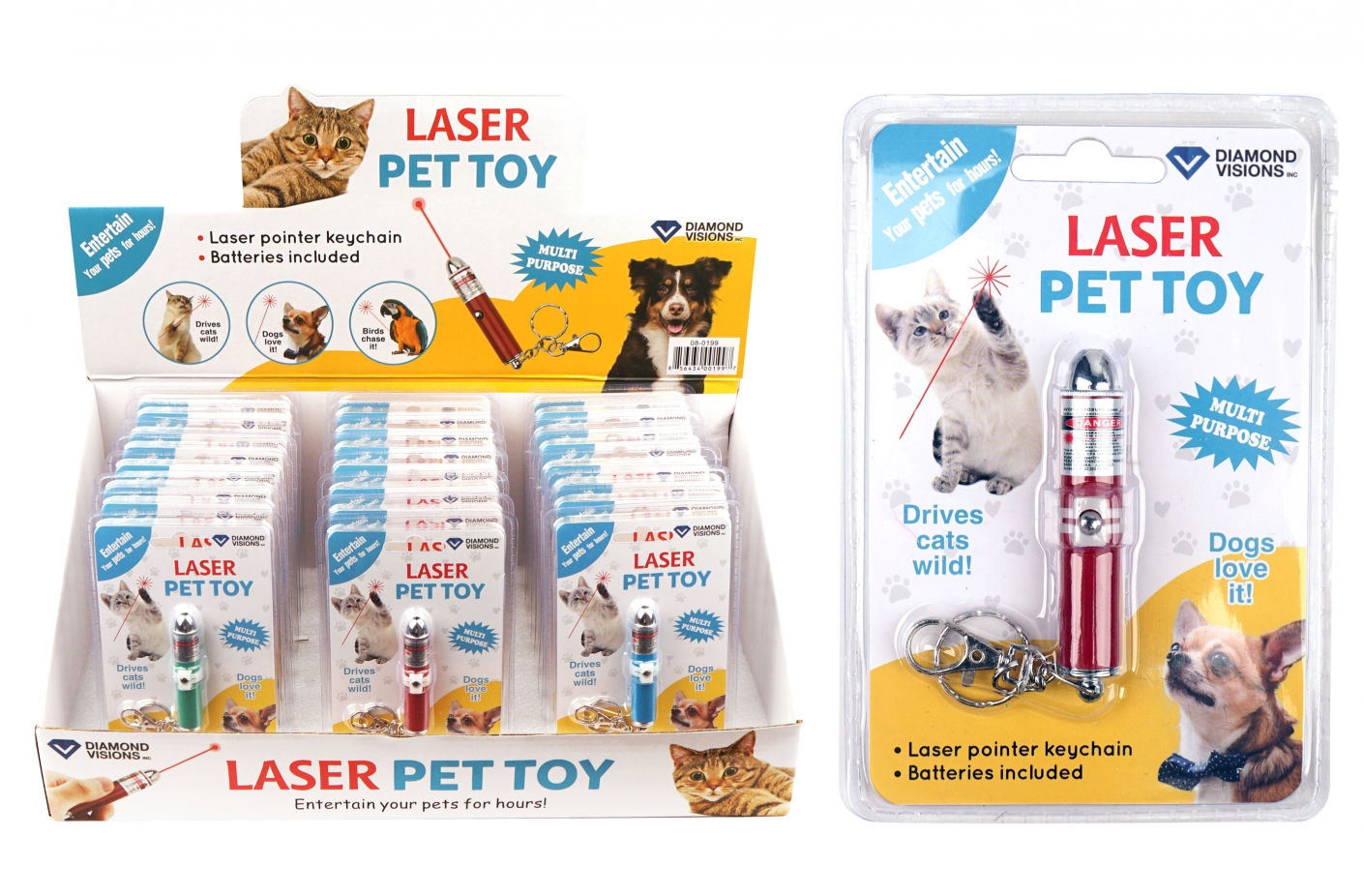 Laser Pet Toy Keychain - Counter Display - Batteries Included