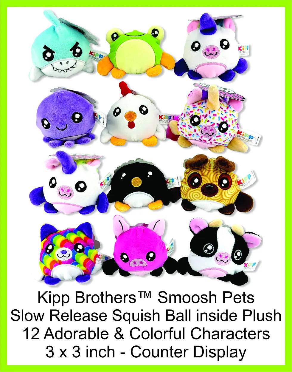Thumbnail: Kipp Brothers™ Smoosh Pets -Slow Release Squish Ball inside Cute Plush - Display