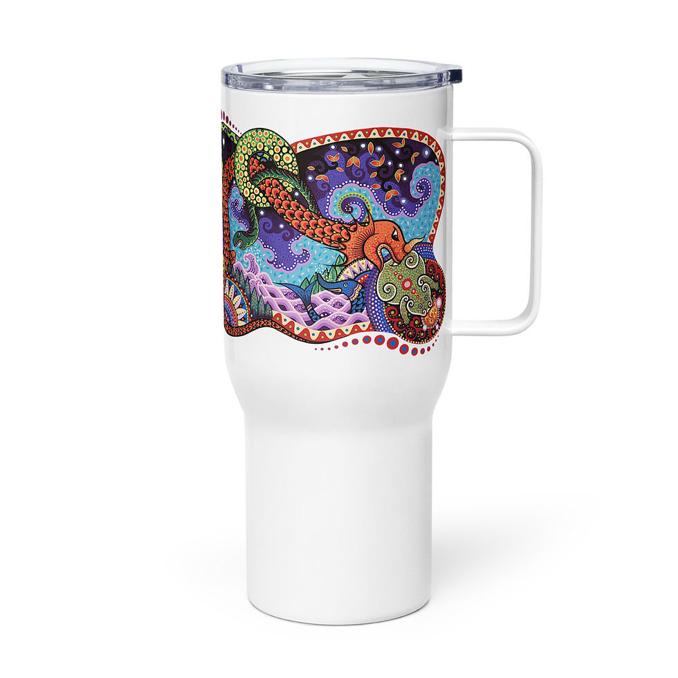 Thumbnail: Serpent King : Travel mug with a handle