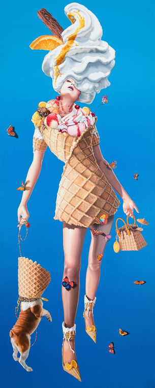 How to Dress for the Sweet Life - haute couture painting - Nils Gleyen