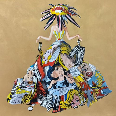 haute couture painting - Wearing Lichtenstein - Nils Gleyen - peintre