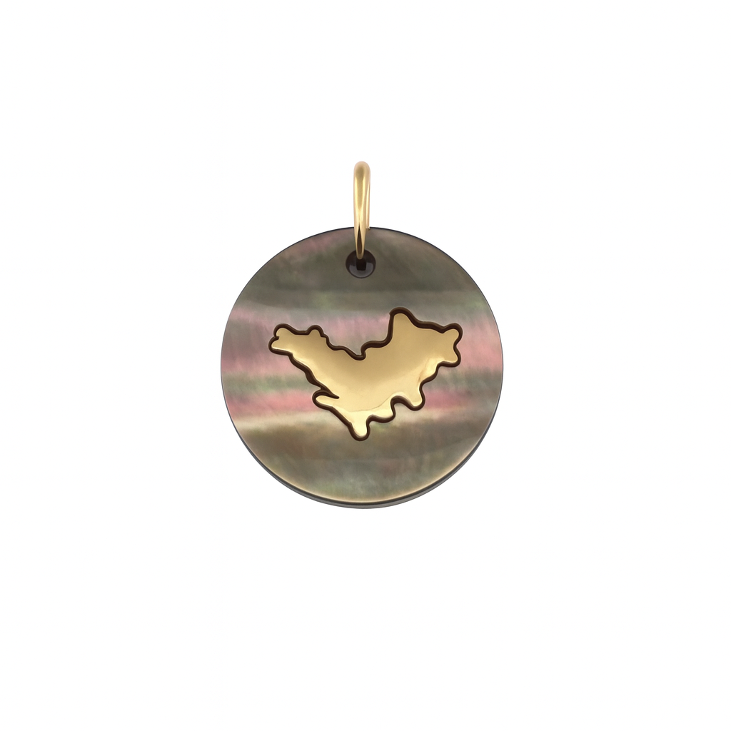 Pendentif carte St Barth or jaune