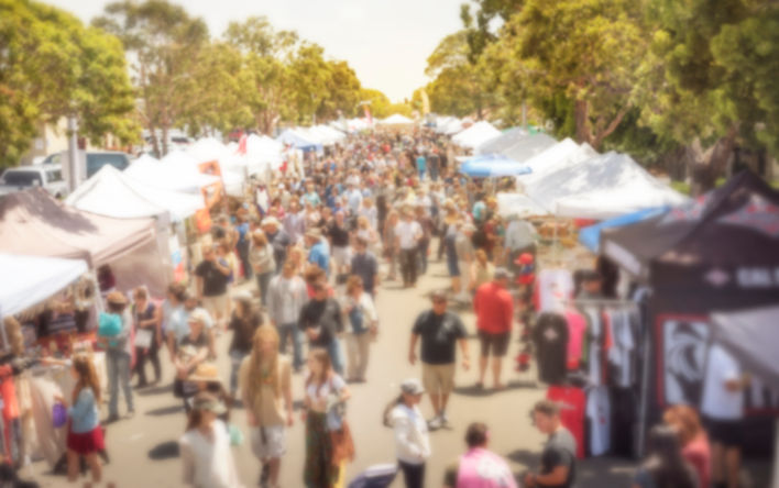 overhead shot of outdoor health fair