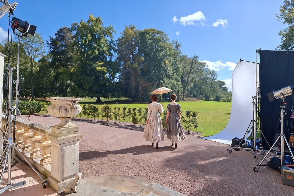 tournage film époque parc chateau leken's