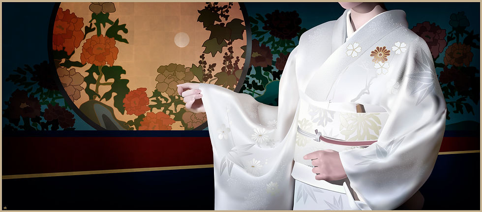 ボタンと白無垢絵図