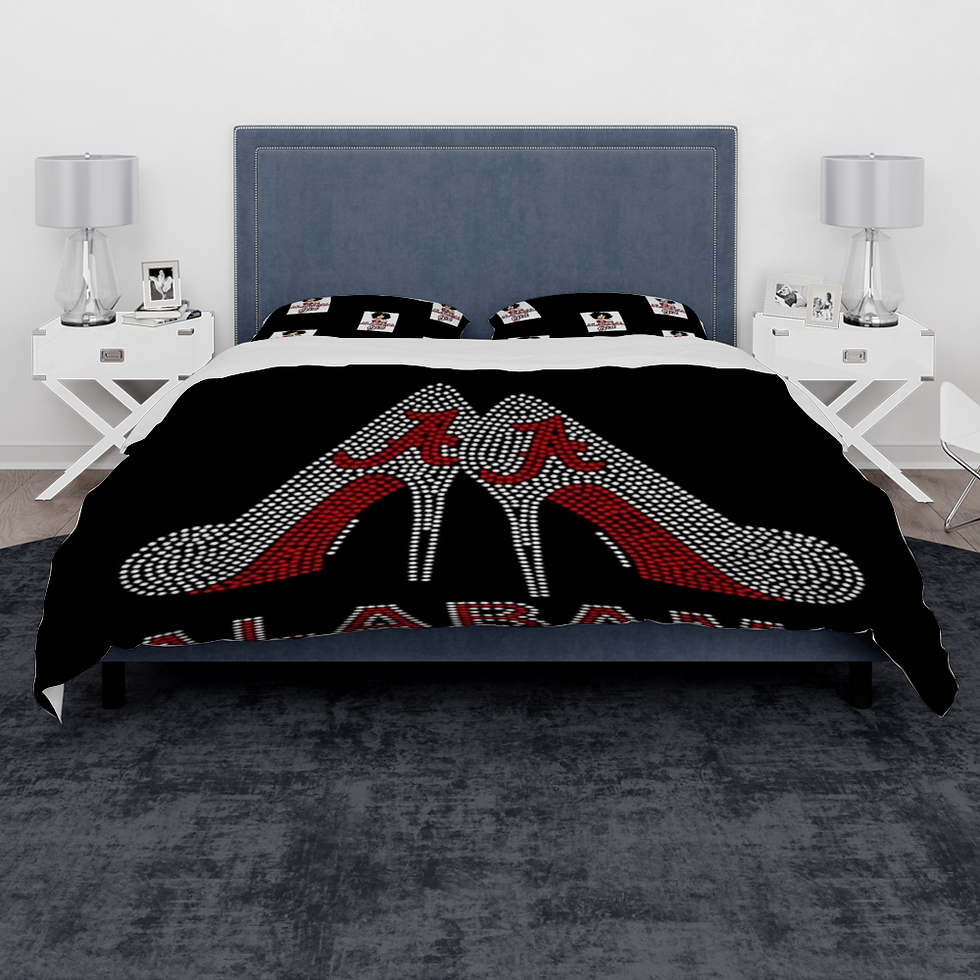 Thumbnail: Customizable 3 Piece Soft Bedding Set, "Bama Girls Football King Size