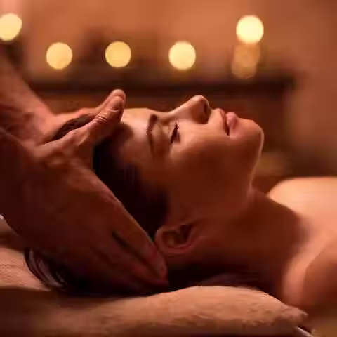SHIATSU GALVOS MASAŽAS SU GYDOMUOJU PLAUKŲ ALIEJUMI MENARD, 20 min