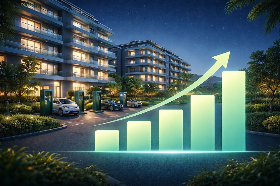 Condominio residencial que tem pontos da Limpa Energy instalado e possuem diversas vantagens