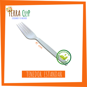 Tenedor estándar biodegradable 