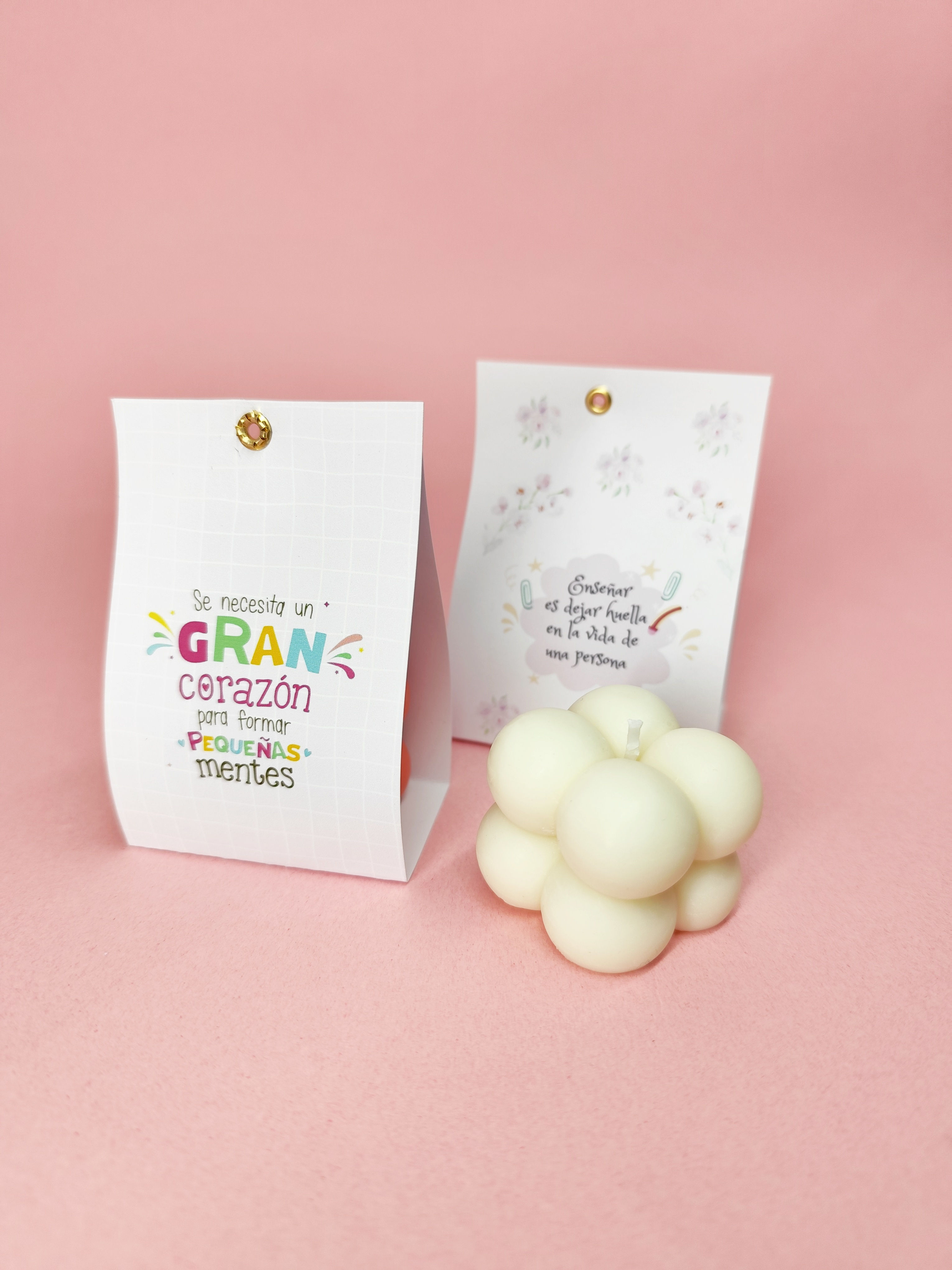 Vela aromática en packaging temática día del maestro 