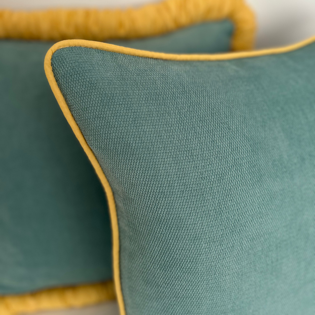 Mint Yeşili Fitilli Yastık Kılıfı