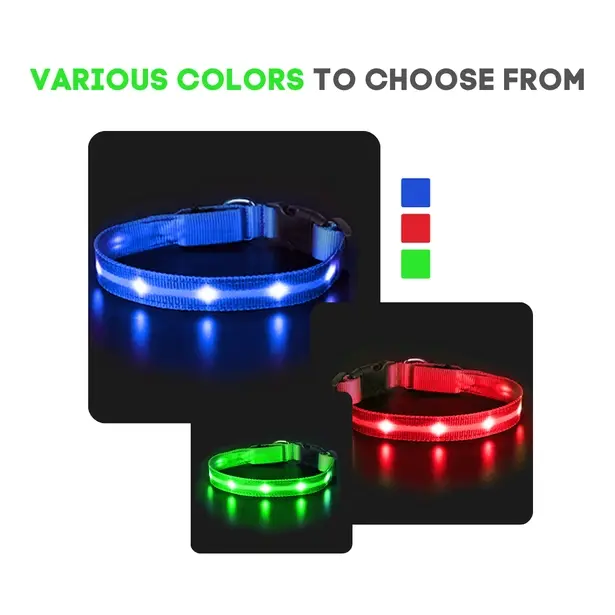 Thumbnail: Blue Large - USB-rechargeable LED Collar