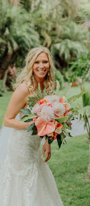 Portrait of bride in the gardens of Catamaran resort in San Diego