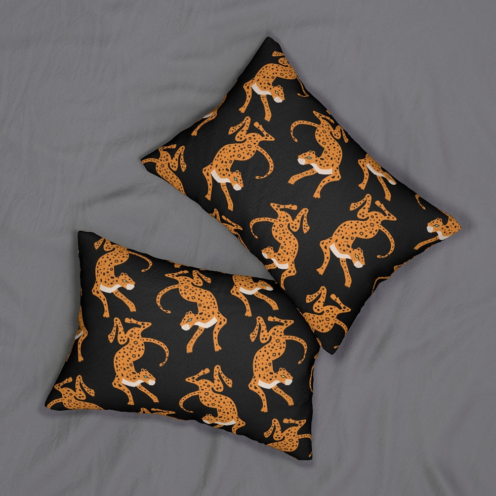 Thumbnail: Cheetah Run Long Lumbar Pillow, Black