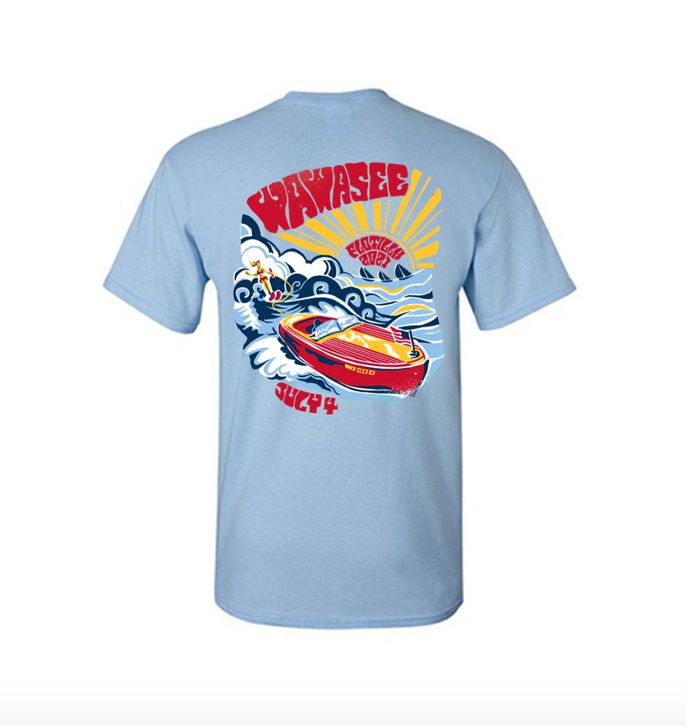 Thumbnail: Wawasee Flotilla 2021 Baby Blue T-Shirt