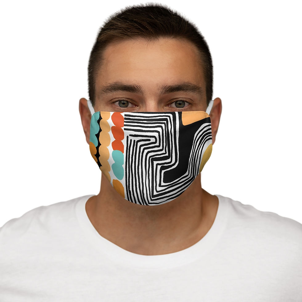 Thumbnail: Lines and Dots Snug-Fit Face Mask
