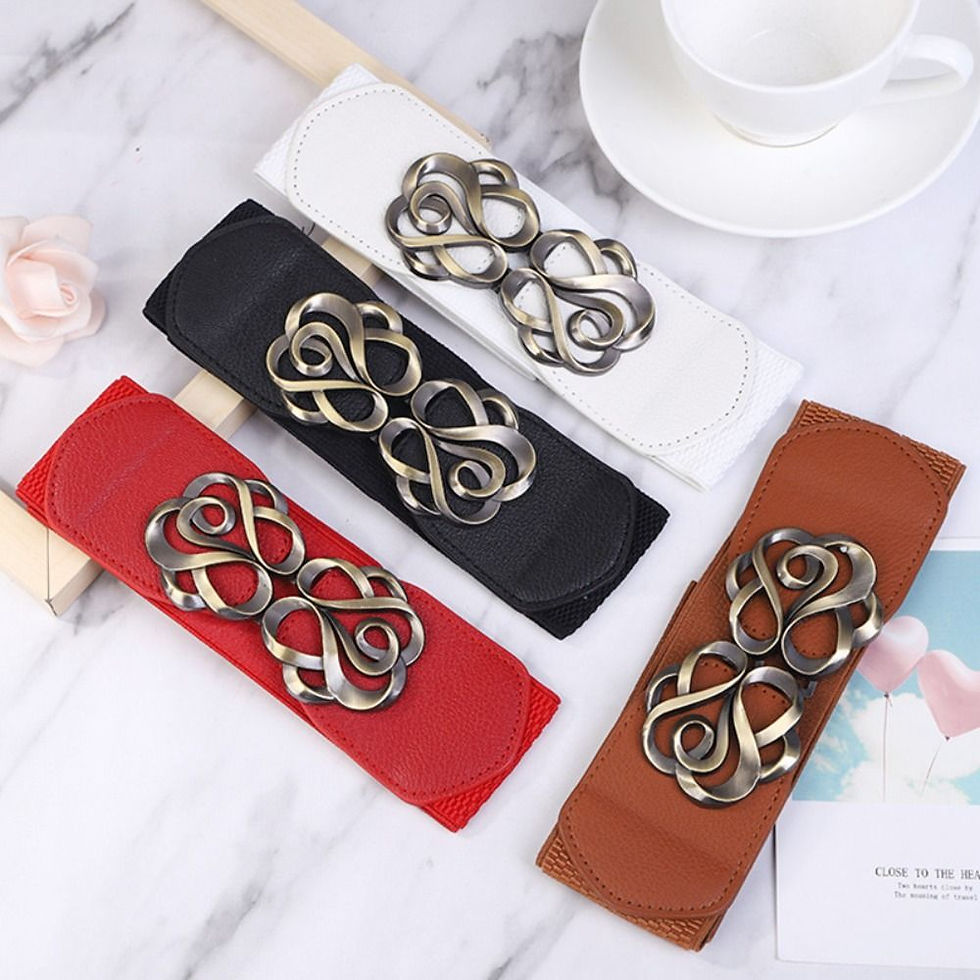 Thumbnail: Bold Elegance: Statement Ornate-Buckle Wide Leather Belts
