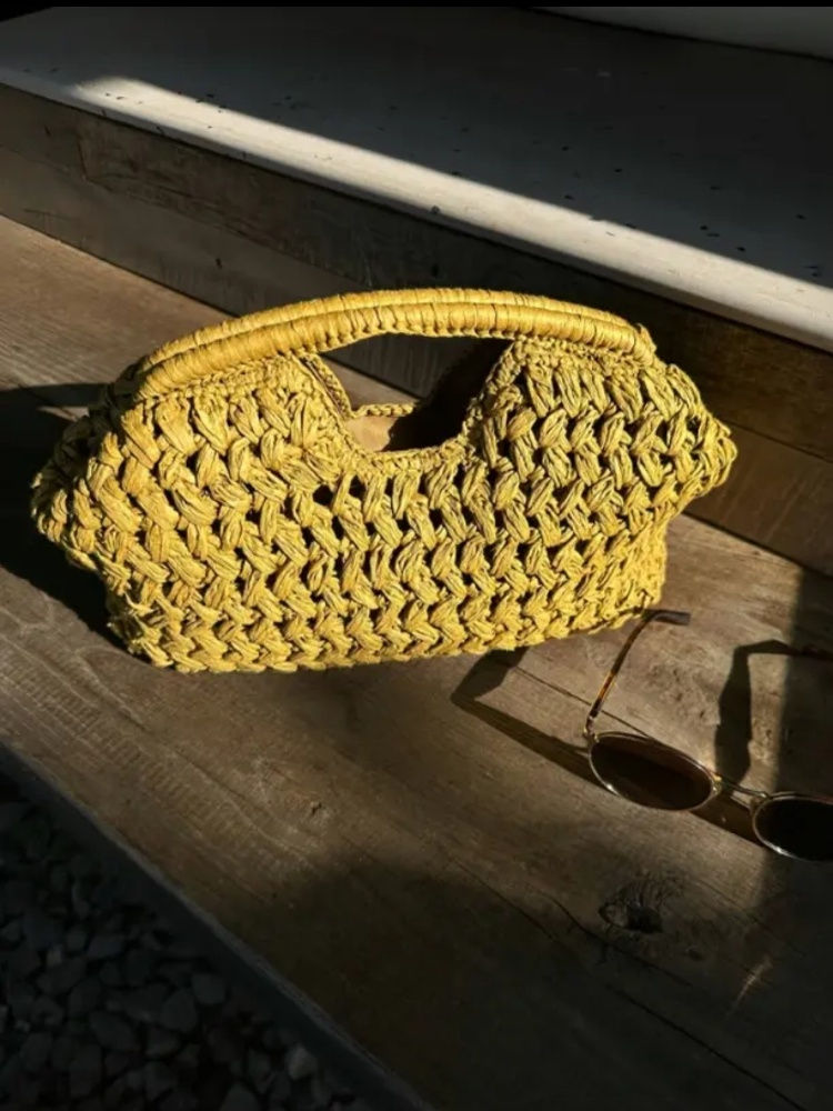 Thumbnail: Boho Summer Straw Woven Handbag | Lightweight Rattan Beach Shoulder Bag