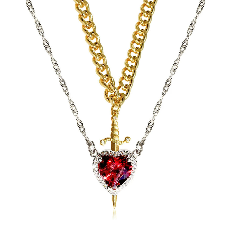 Thumbnail: Two-Tone Gothic Couple Necklace