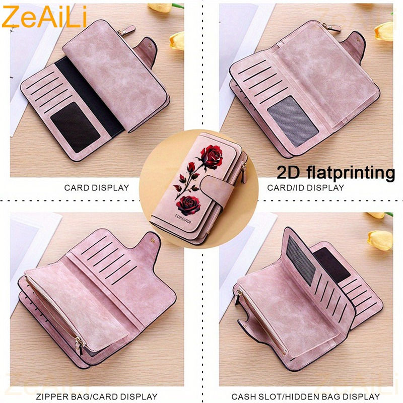 Thumbnail: Embossed Rose Leather Clutch: Romantic & Timeless Luxury
