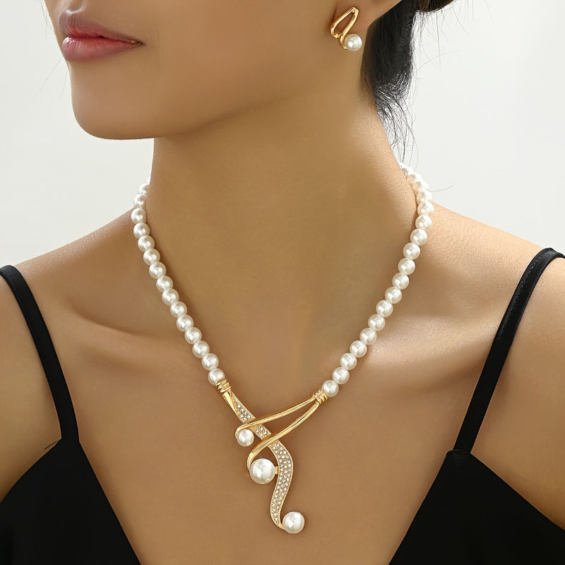 Luxury Pearl & Crystal Jewelry Set