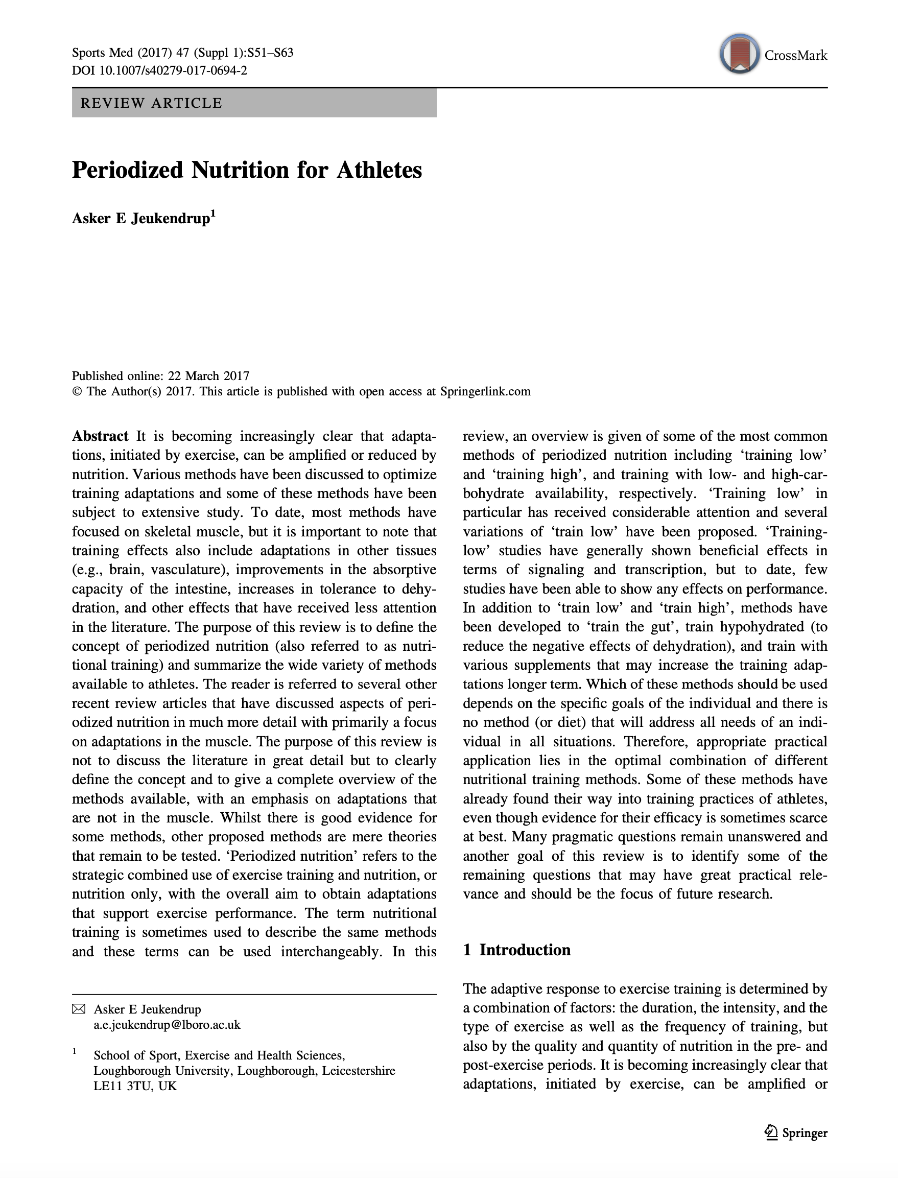 Personalised sports nutrition