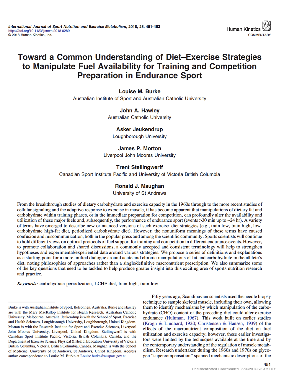 Toward a common understanding of diet–exercise strategies