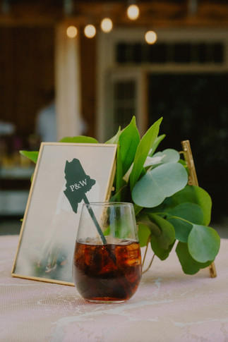 custom cocktail with stir stick at Autumn Lane Estate wedding
