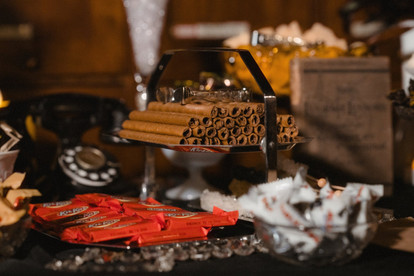 A candy charcuterie set up on a table in Portland, Maine