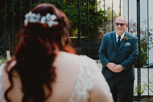 bride's first look with her father