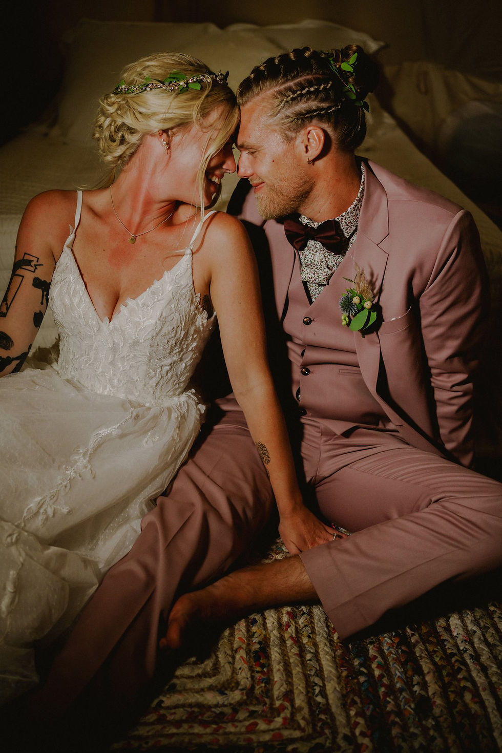 boho bride and groom new hampshire wedding