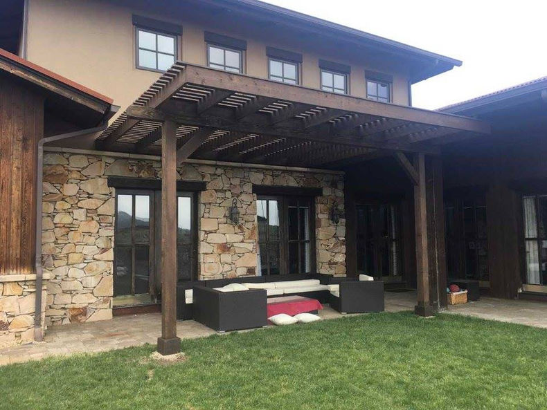 Pacific Siding Custom Home Exterior Stone, Wood, Timber.