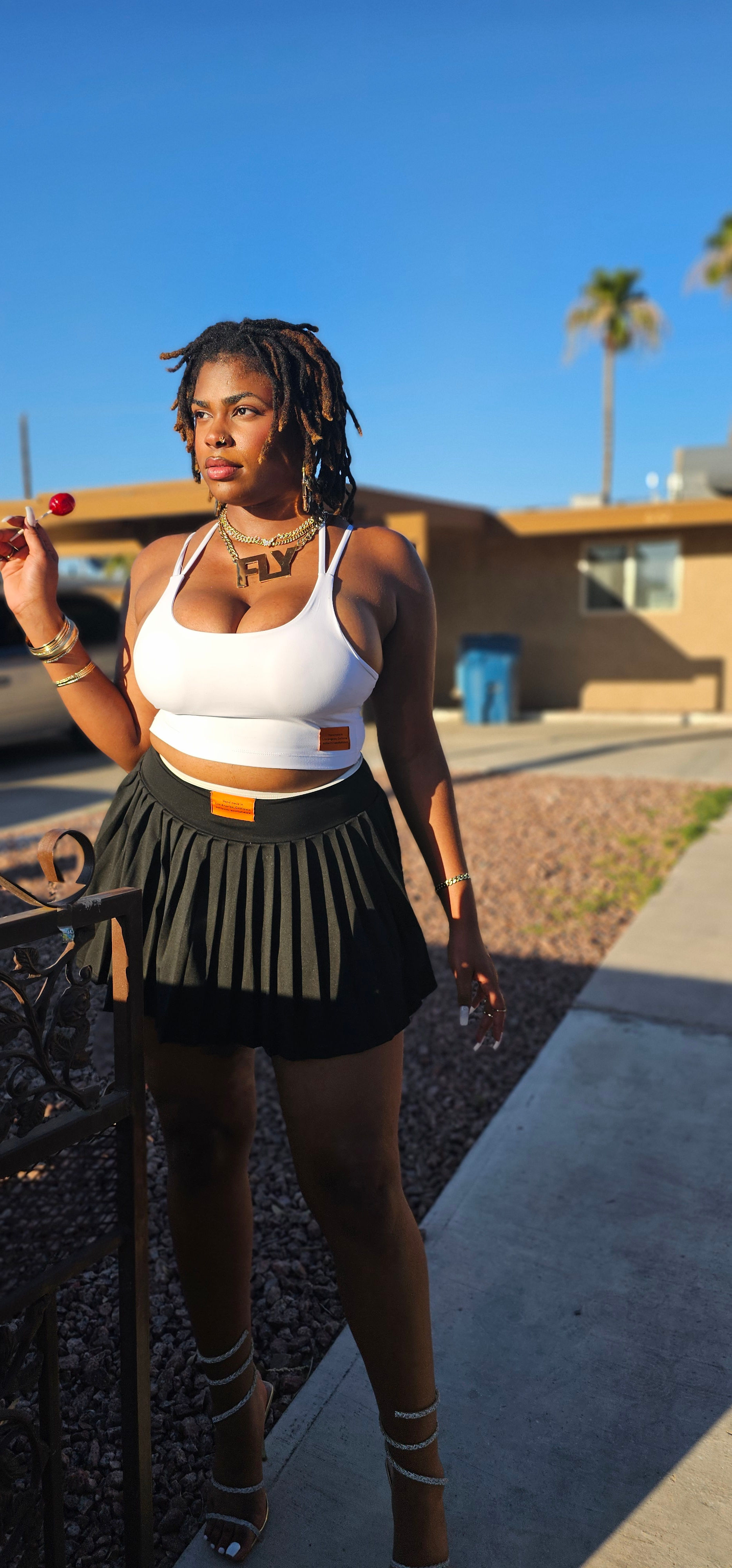 Meechie pleaded skirt & top