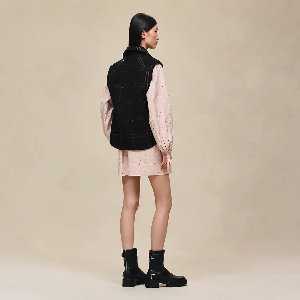 Gilet court brodé