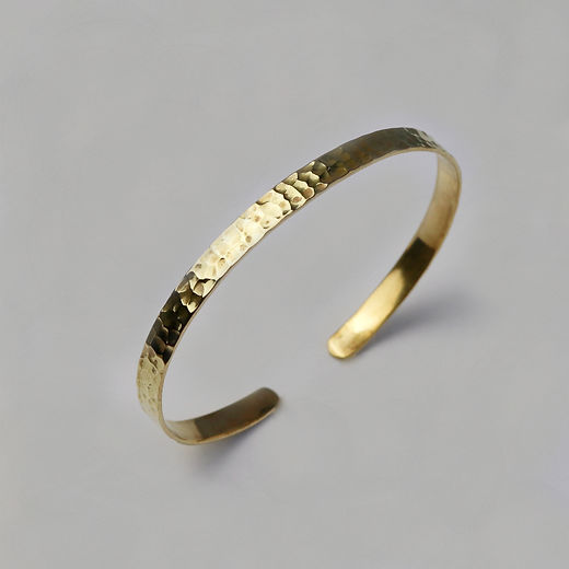 Hammered Brass Bracelet, thick, unisex | Hiran